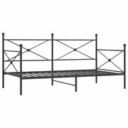 Letto singolo | Letto per adulti | Dormeuse senza Materasso Nero 100x190 cm in Acciaio