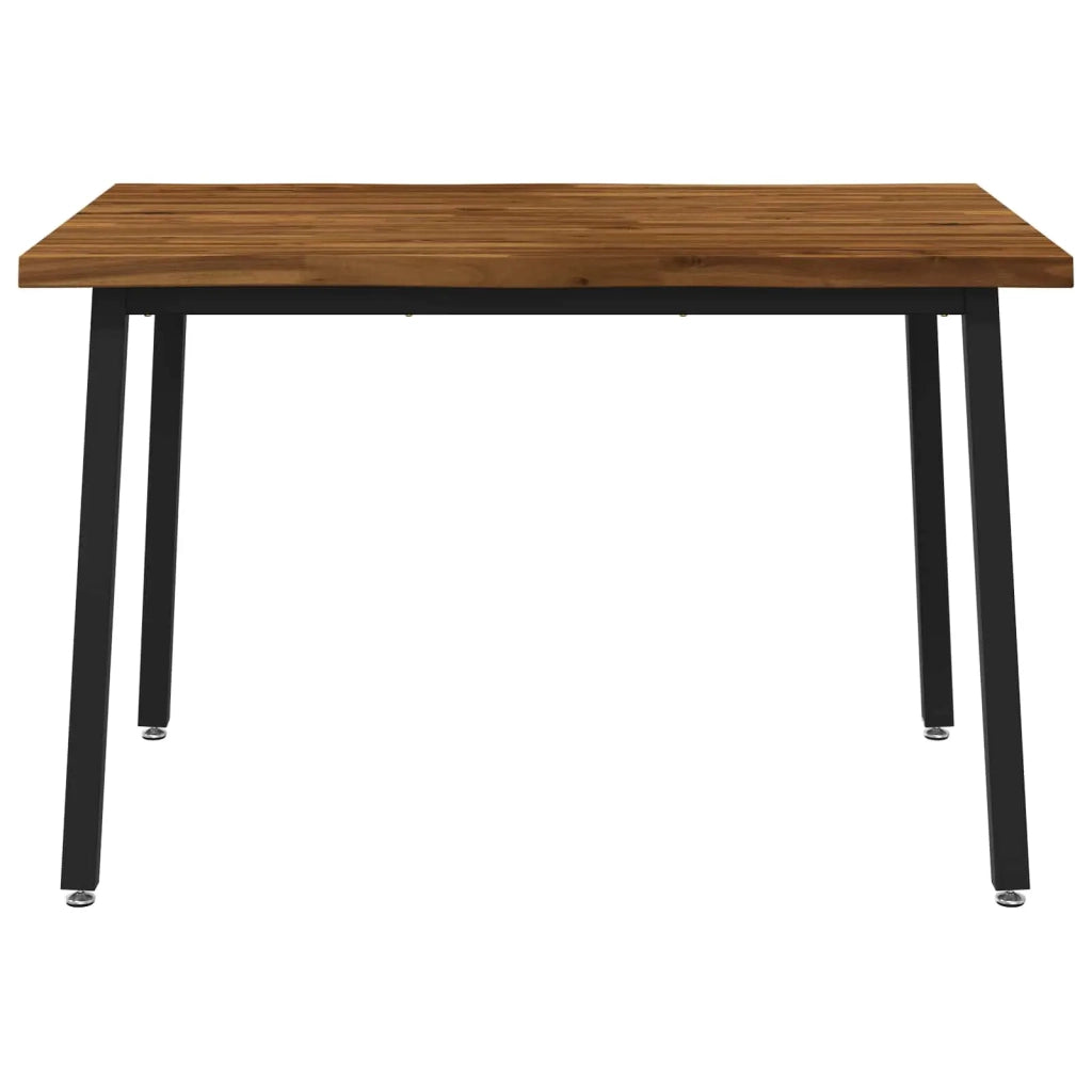 110 x 55 x 75 cm Legno di Acacia Massello Naturale e Nero 937476