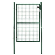 IDMarket - Cancello da giardino in acciaio verde 105 x 125 cm con serratura e maniglia