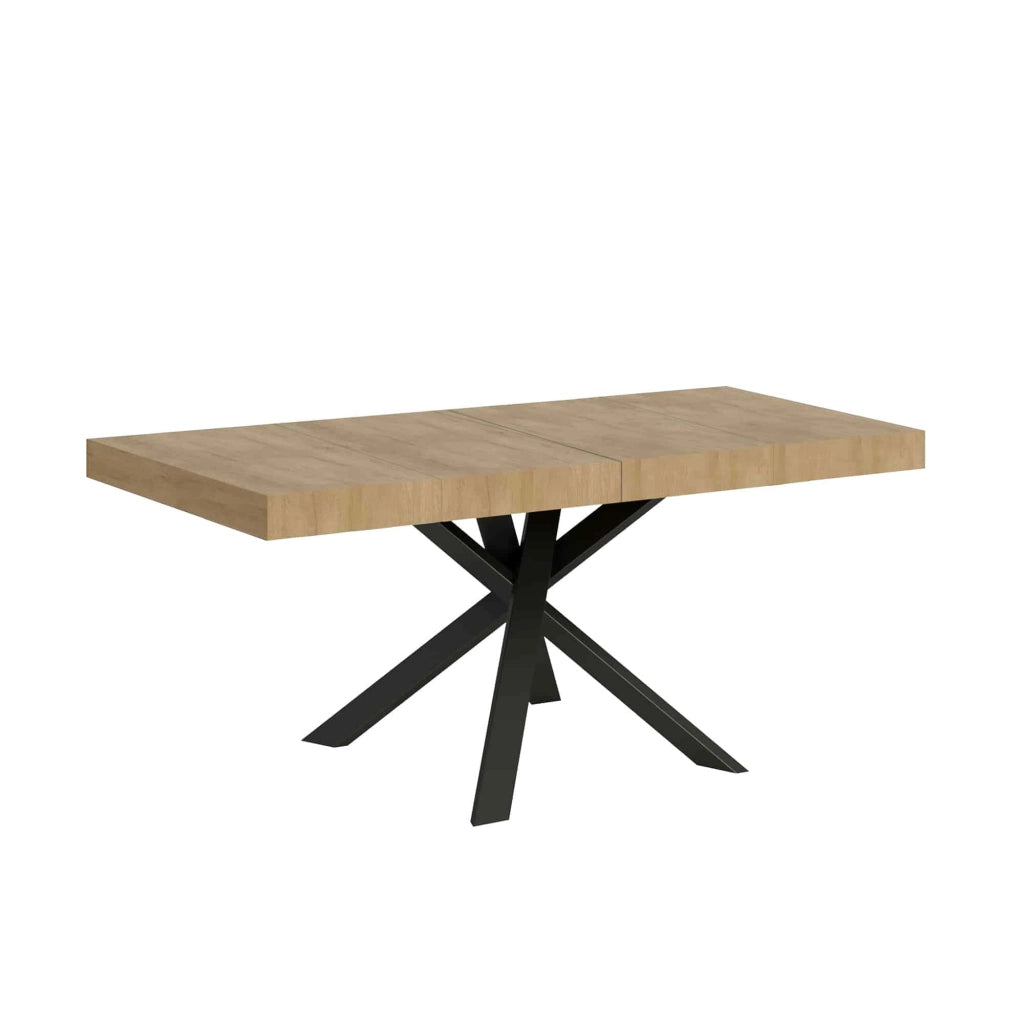 Tavolo allungabile 90x90/194 cm Clerko Premium Quercia Natura gambe Antracite