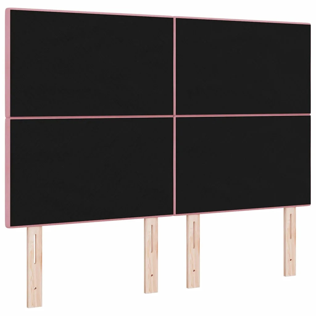 Testiera | Testata LED con strisce LED Rosa 160 cm Velluto