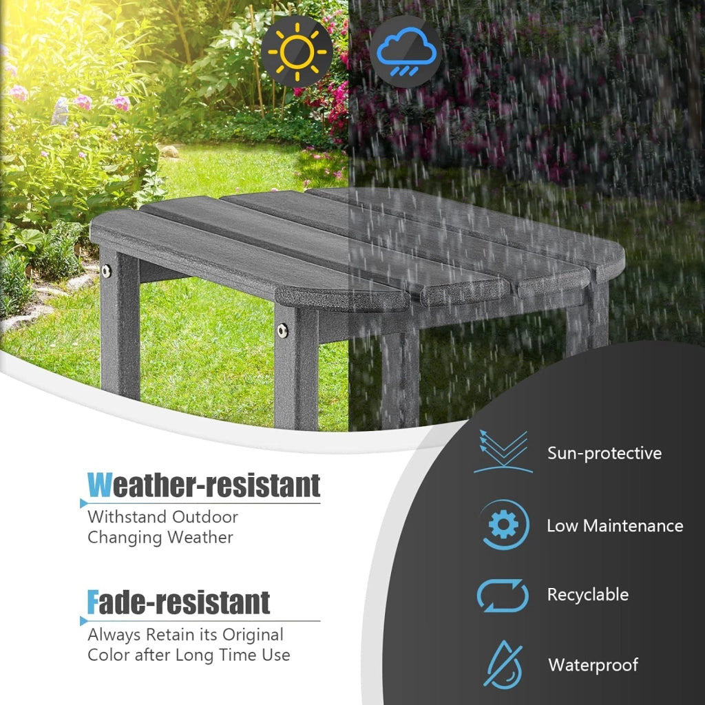 Set di 2 tavolini da giardino in HDPE, resistenti alle intemperie, piccolo tavolo da balcone, tavolino da caffè con spazio di archiviazione a 2 piani, tavolo da tè per esterni, per terrazza