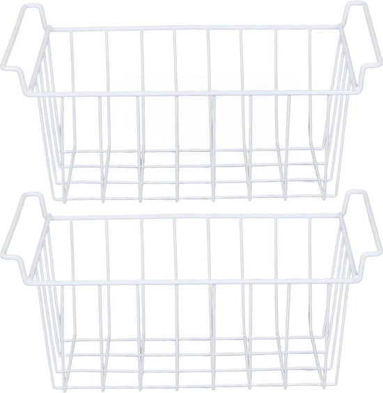 Scatola di 2 contenitori di archiviazione metallo a stelo per cucina, frigorifero e bagno, L 485 cm, B 245 cm, H 20 cm.