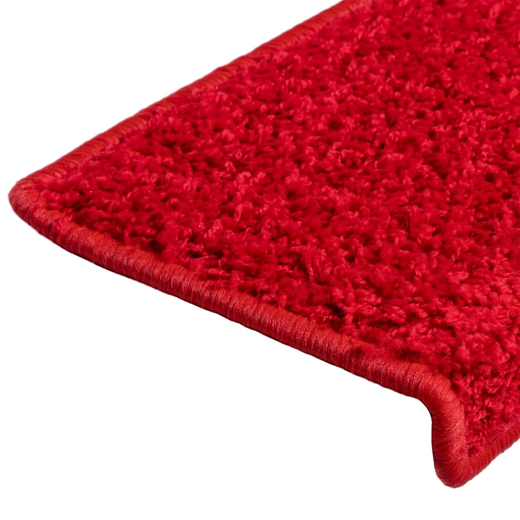 vidaXL Tappetini per scale 30 pz 65x21x4 cm Rosso Bordo rettangolare