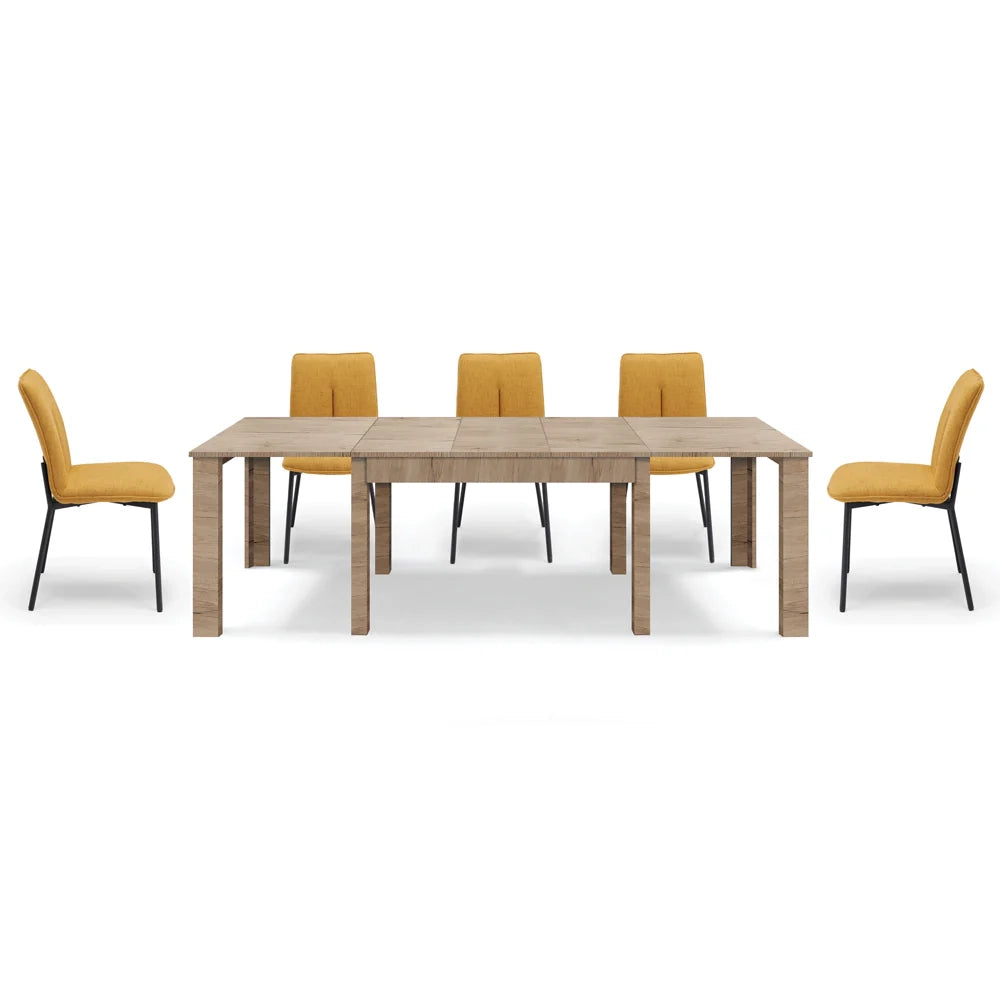 Tavolo allungabile da pranzo 130x90 fino a 250 cm Rovere Derbymodello BRIO MADE IN ITALY design moderno ideale per cucina, soggiorno e sala da pranzo