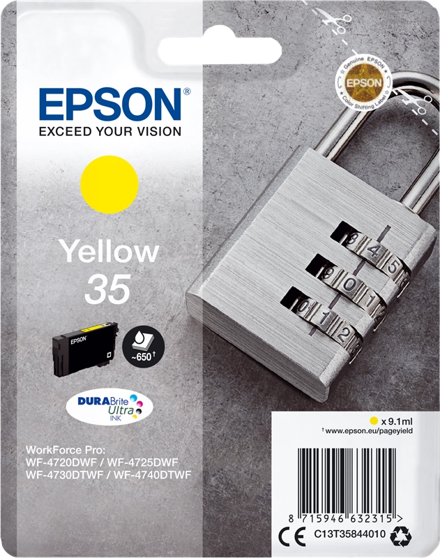 Epson Padlock Singlepack Yellow 35 DURABrite Ultra Ink