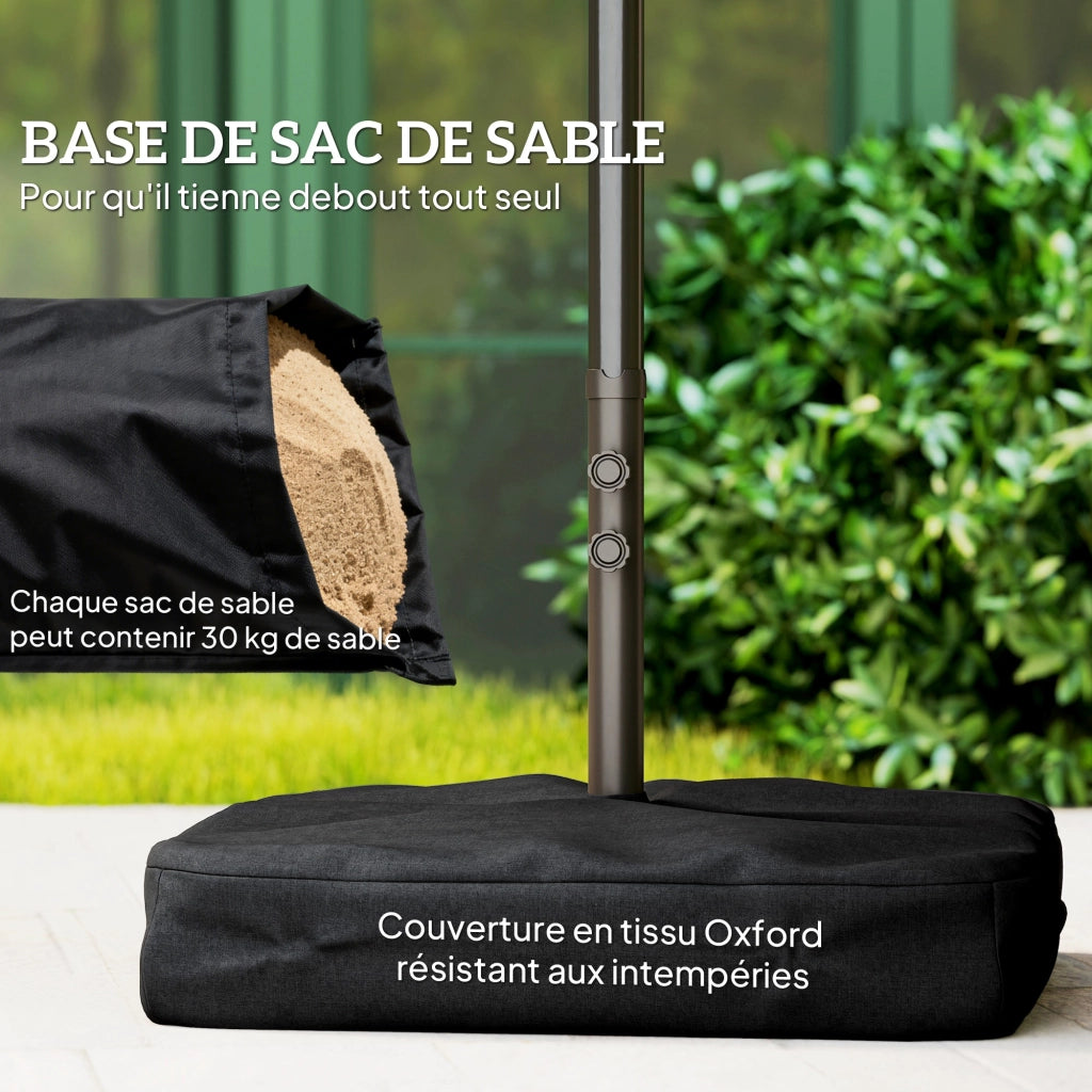 Ombrellone da giardino rettangolare ¨C zephmum ¨C grigio 460x270x240 cm