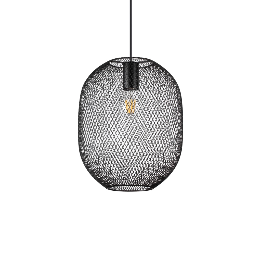 Lampadario A Sospensione Contemporaneo Net Metallo Nero 1 Luce E27 42W Ip20