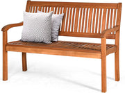Panchina da giardino in legno di acacia, panca in legno di acacia, portata fino a 360 kg, per balcone, giardino, terrazza, 126 x 63 x 91 cm
