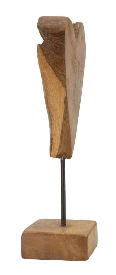 Scultura Cuore 15x10x35 cm in Teak Riciclato