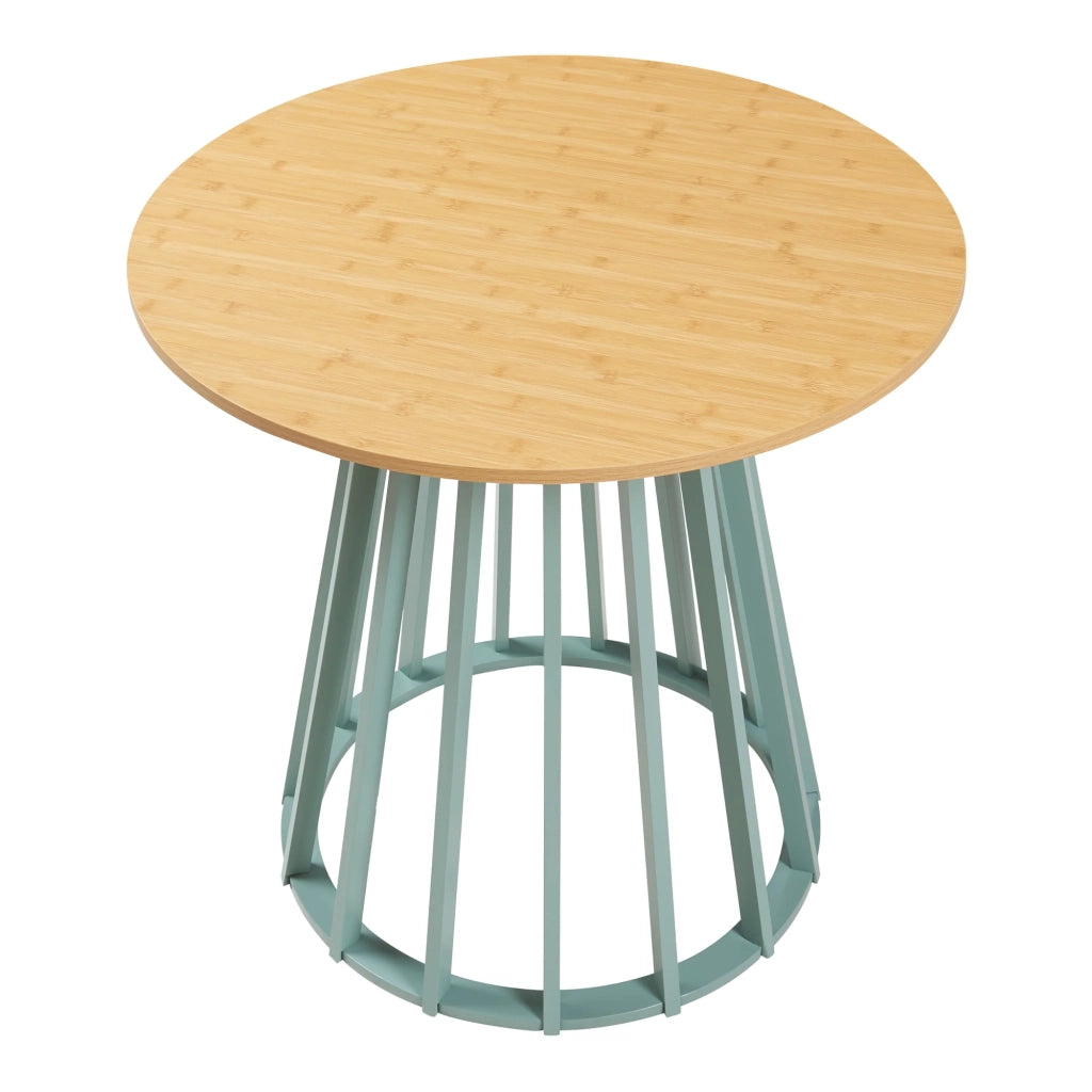 Tavolo da pranzo 76 x diametro 80 cm effetto rovere verde pastello 03_0011101