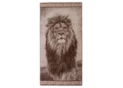 Telo Mare Jacquard Spugna Asciugamano Spiaggia Disegno Safari Leone
