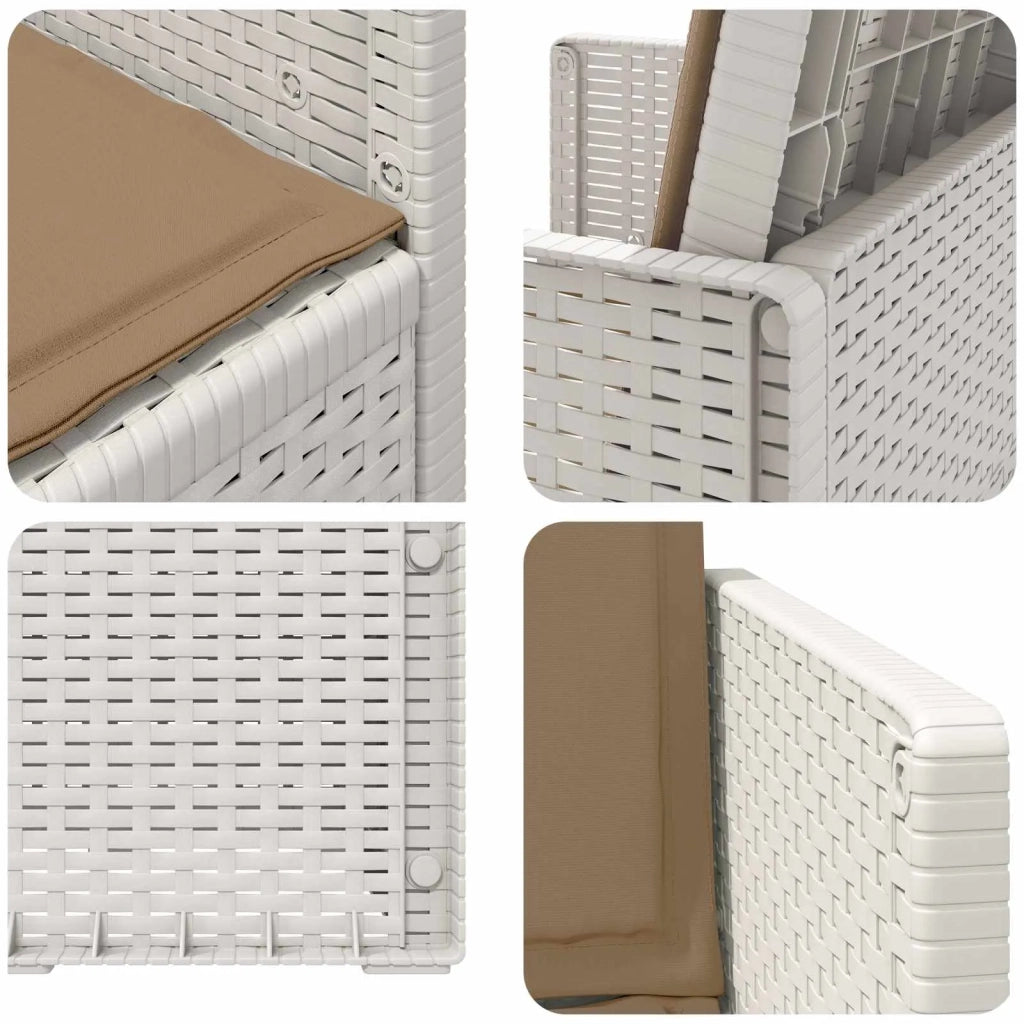 Sedie da pranzo da giardino 2 pcs Bianco e Tortora PP 8000004