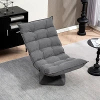Poltrona per Salotto Girevole e Vellutata con Schienale Regolabile in 5 Posizioni, 62x70x95 cm, Grigio