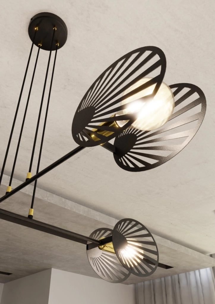Lampadario Emibig Playa 4 Nero 4xE27 dimmerabile metallo