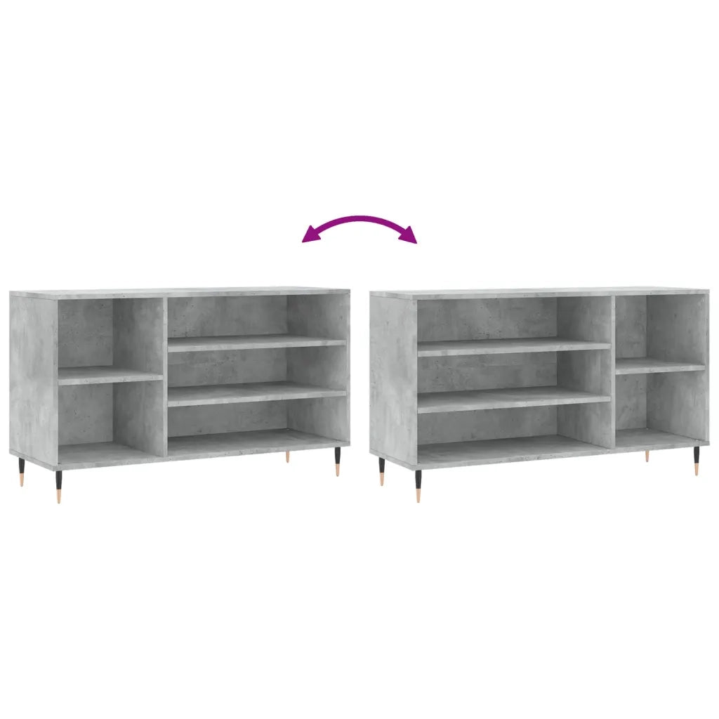Scarpiera | Mobile per scarpe Grigio Cemento 102x36x60 cm in Legno Multistrato