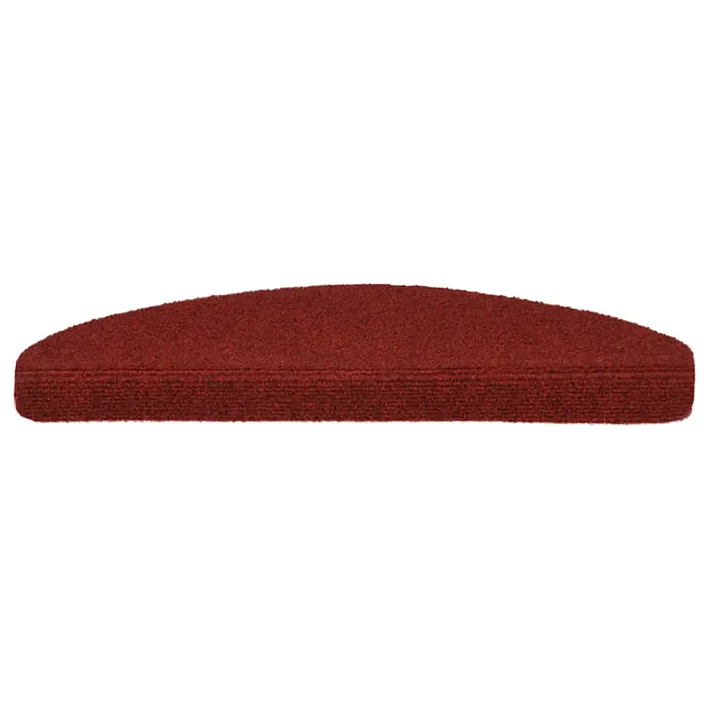 Tappetini per scale autoadesivi 5 pz 65x21x4 cm Bordeaux Rosso Semicircolari Grandi 149706