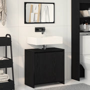 Mobile da Bagno  con Specchio in Rovere Nero 60x33x61 cm in Legno Ingegnerizzato