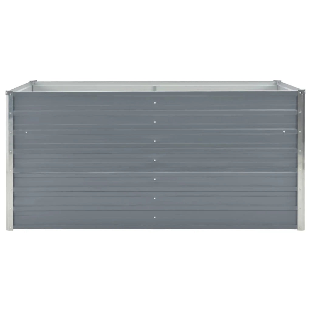 Fioriera rialzata per piante e fiori giardino 160 x 80 x 77 cm acciaio zincato grigio 02_0000797