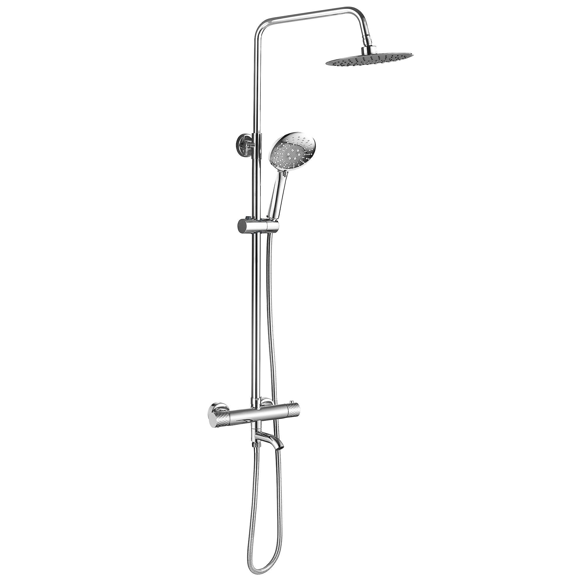 Set Doccia Da Incasso Con Termostatato Lungo Diamond Chrome