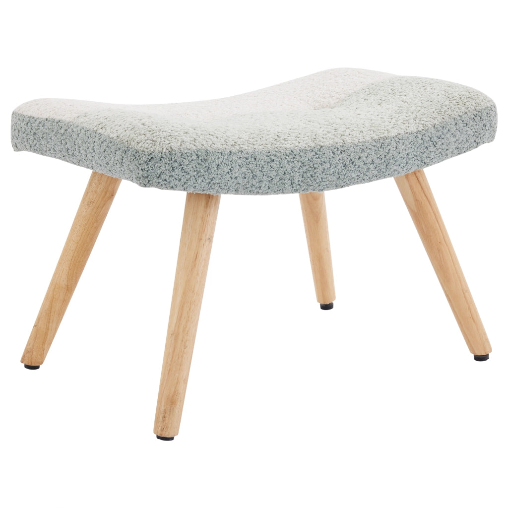 Poltrona a dondolo in bouclé con schienale alto, tasca laterale e struttura in metallo e legno multicolore 83 × 65,5 × 95 cm