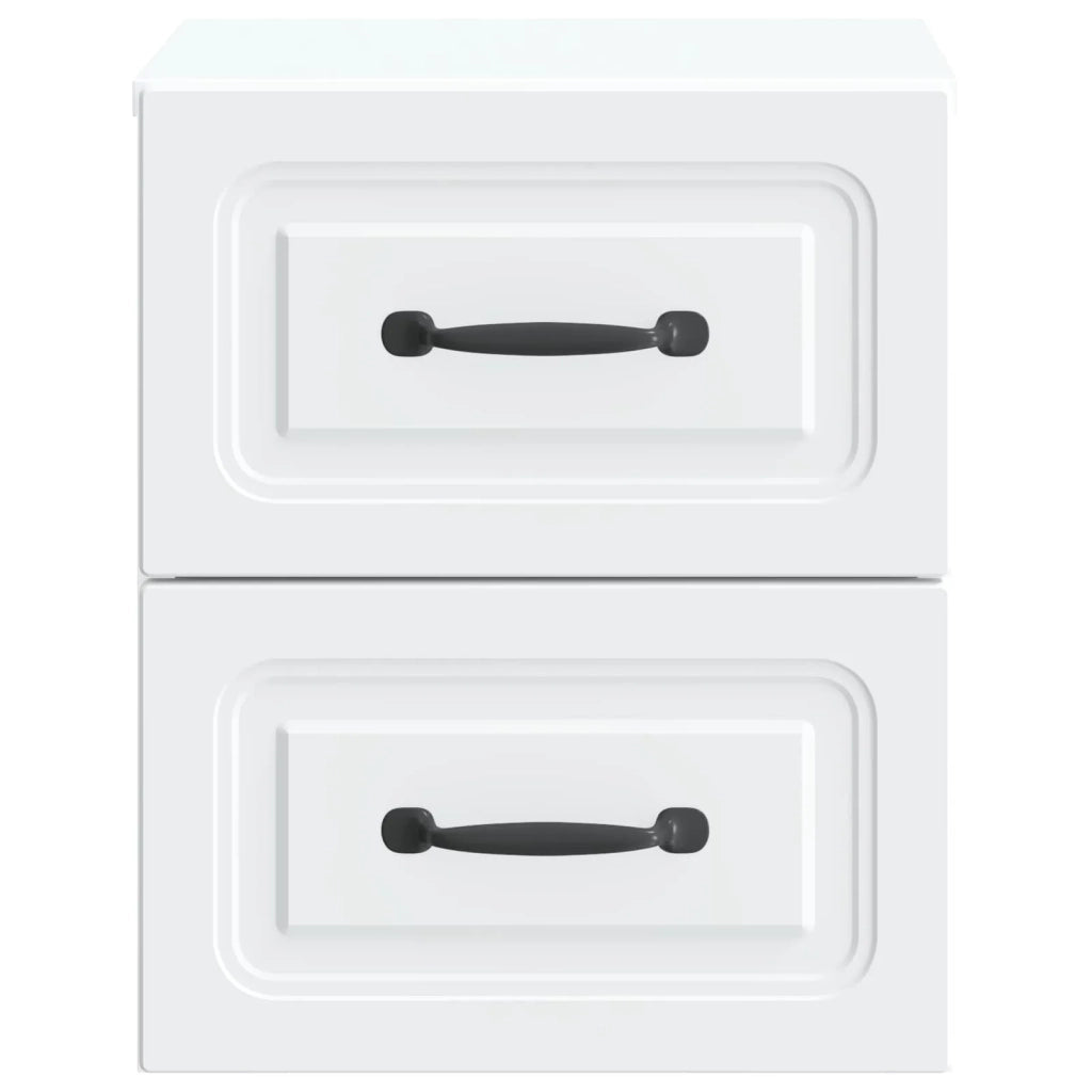 Mobiletto da notte a muro 2 pcs Bianco 34,5 x 33 x 40 cm