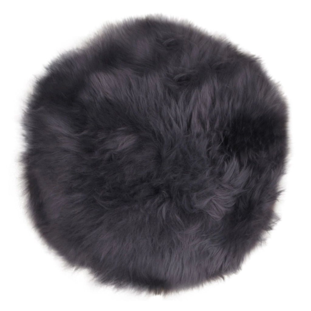 Pouf Lambskin, Grigio, Vera Pelle di Agnello, 35x35x5 cm