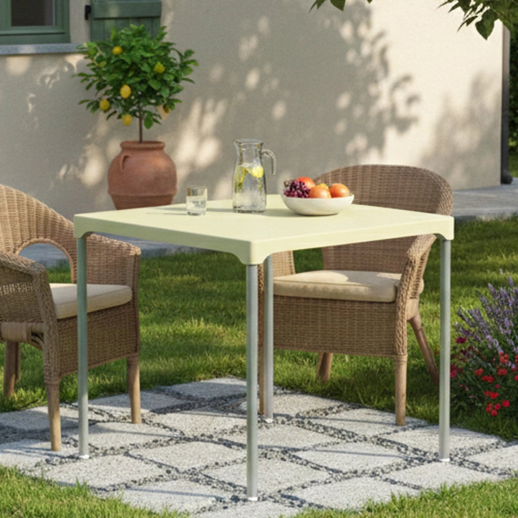 Brownstown, Tavolo da Esterno 4 Posti Made in Italy, 75x75x72h cm Beige