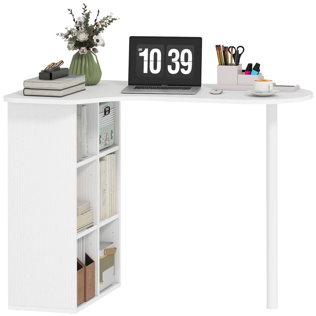 Scrivania con 6 cassetti e 4 ripiani regolabili ¨C Zephmum ¨C Bianco 100x59 cm
