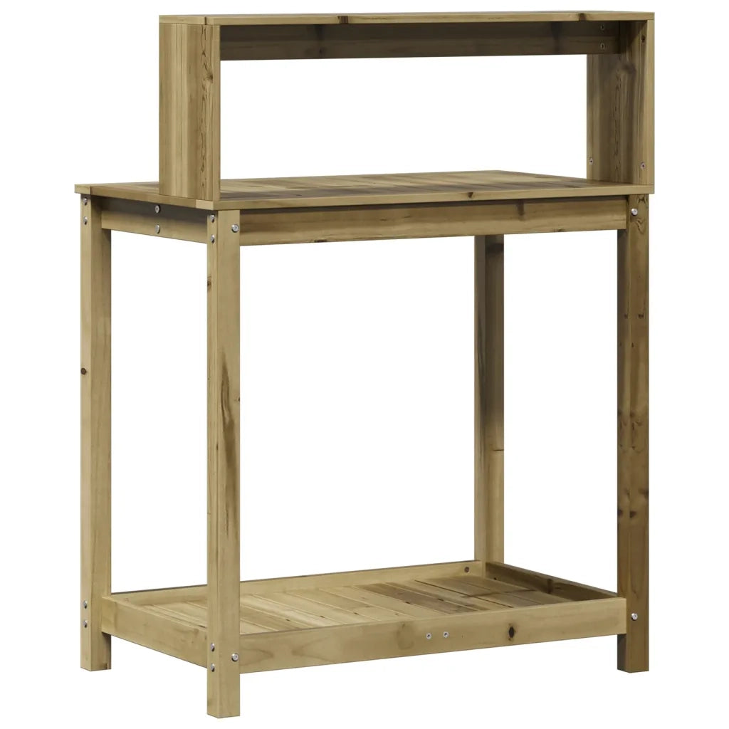 Tavolo Invaso con Ripiani 82,5x50x109,5cm Legno Impregnato Pino 832411