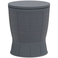 Tavolo da Giardino 3 in 1, Tavolo da Cocktail con Secchio per Ghiaccio, Piano Telescopico per Giardino, Ø 49 x 58-84 cm, Grigio