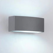 Applique da Esterno Biemissione IP65 E27 60W – Lampada da Parete Rettangolare in Alluminio Bianco, Nero o Grigio per Giardino, Terrazza, Facciate Colore: Grigio