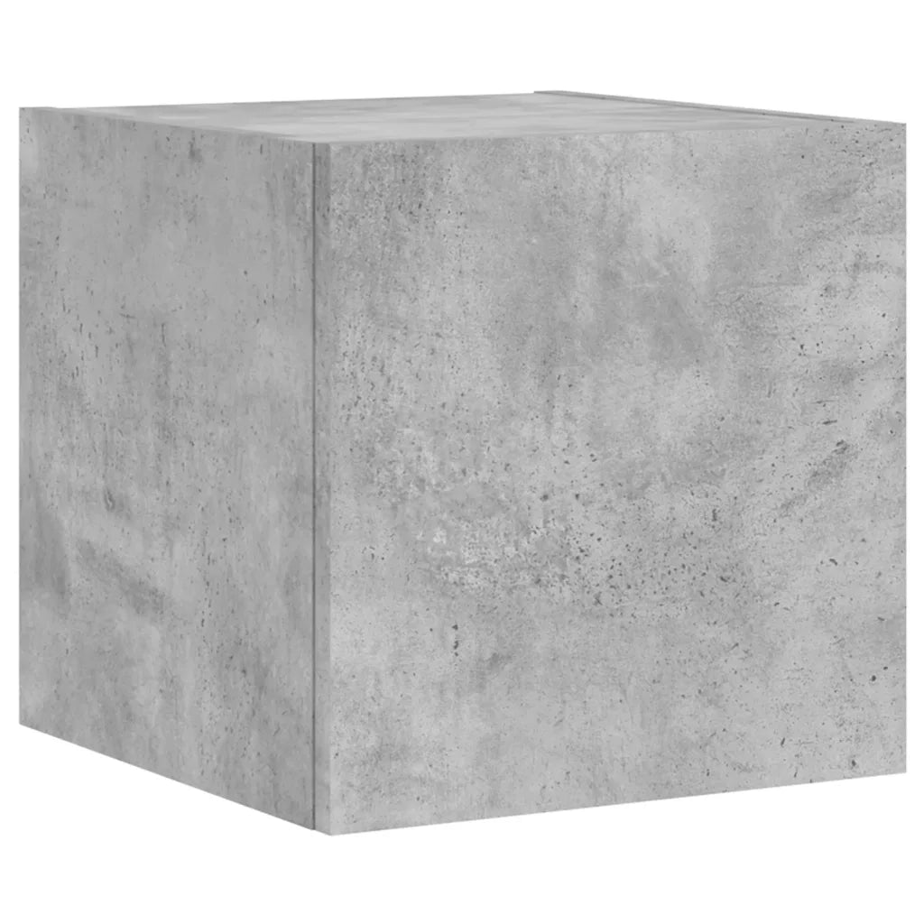 vidaXL Mobili TV a Muro con LED 4pz Grigio Cemento Legno Multistrato