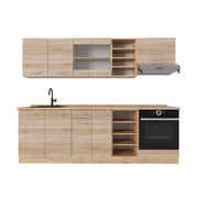 Cucina componibile R-Line Sonoma/Rovere dorato 240 cm senza piano di lavoro Vicco
