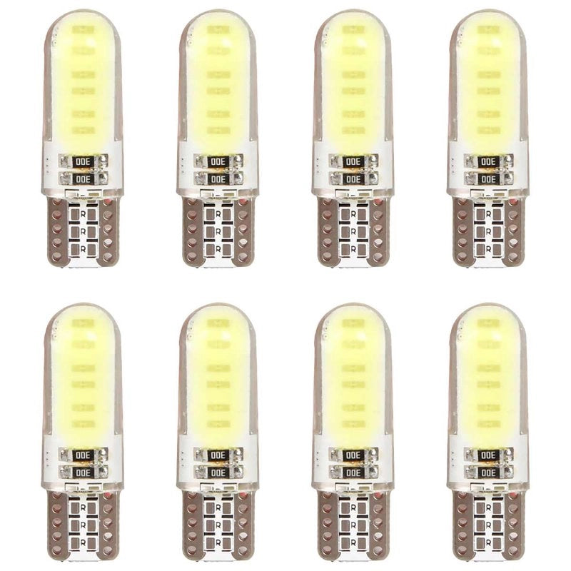 8 Pezzi Lampada Led T10 W5W 10 COB 12V 0.8W 40lm Bianco Freddo 6500K 32mm