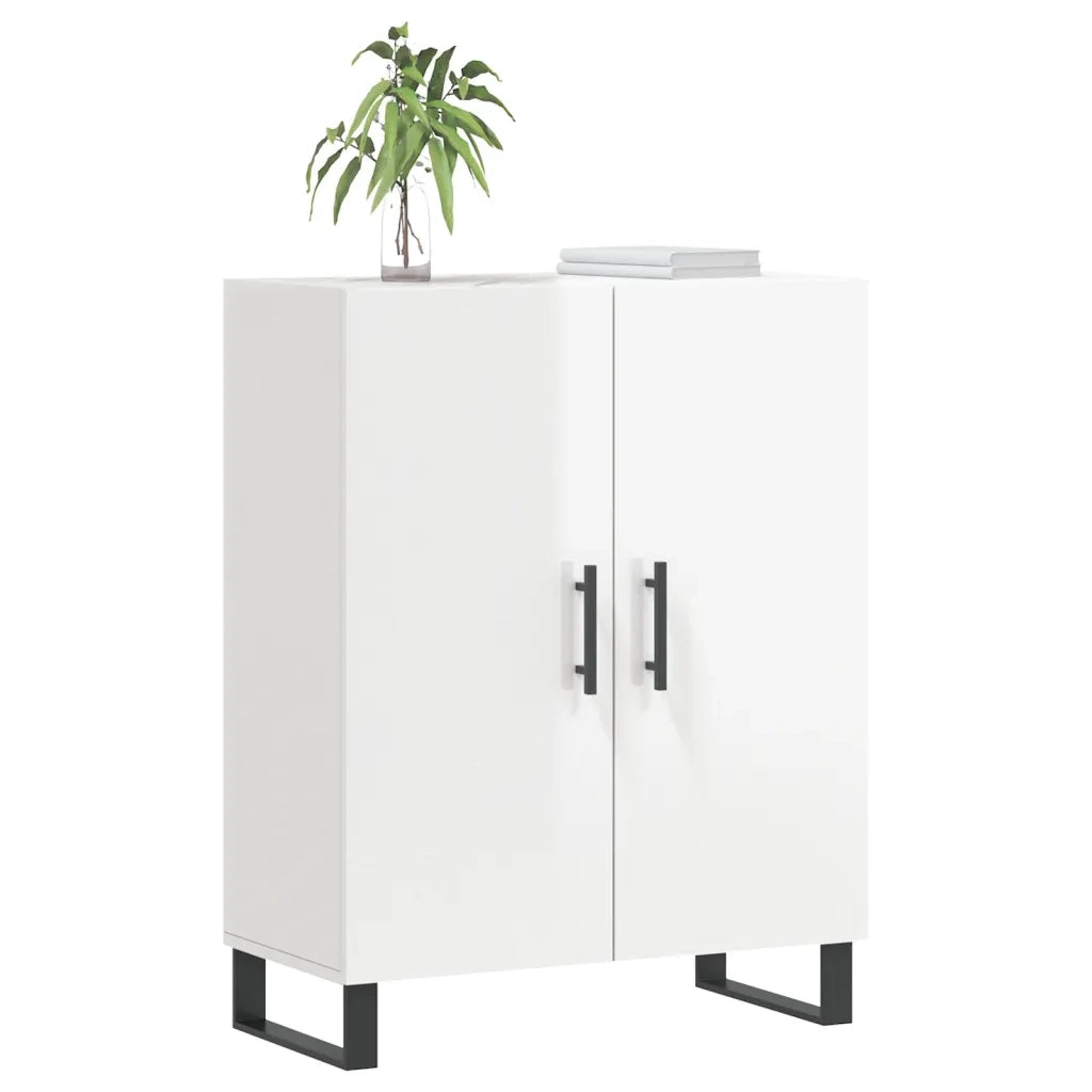 Credenza-Buffet-Armadio da cucina 69,5x34x90 cm in Legno Multistrato Bianco Lucido 804231