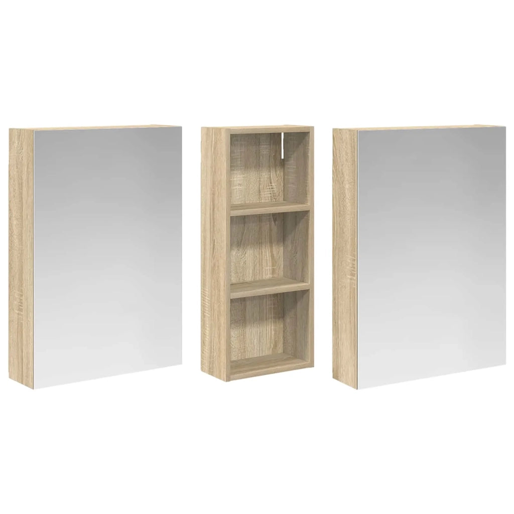 Set di Armadi da Bagno con lo scaffale 3 pcs 130 x 14,5 x 70 cm 3403762
