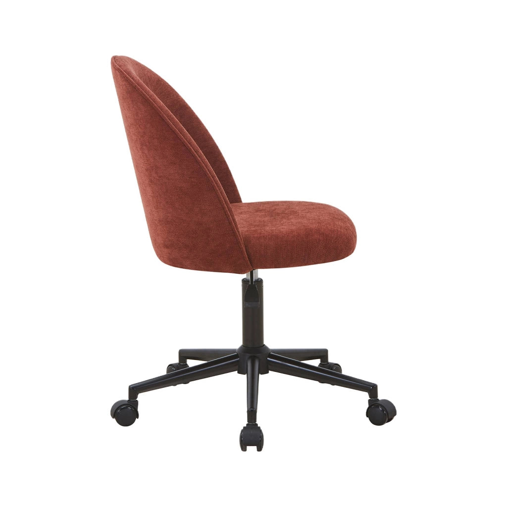 Sedia da ufficio con rotelle in tessuto, rosso