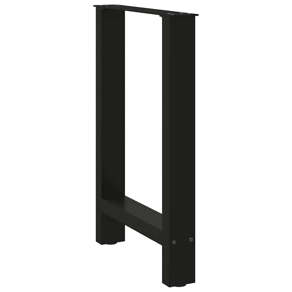 Set di 2 gambe quadrate regolabili per tavolo da pranzo 60 x 72 cm struttura robusta design moderno in acciaio nero 02_0057544
