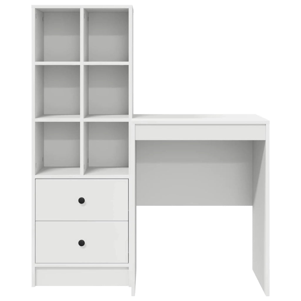 Scrivania con cassetto con lo scaffale 2 pcs Bianco 3337337