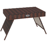 Tavolino da giardino ¨C zephmum ¨C PE rattan, marrone, 60x41x41 cm