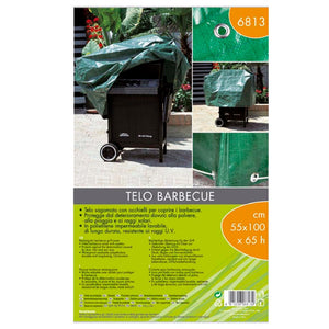 Telo copri barbecue rettangolare telone occhiellato sagomato protettivo cm 75x125xh75