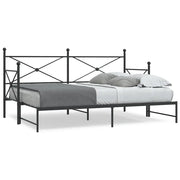 Divano Letto Estraibile senza Materasso Nero 90x190 cm Acciaio 4104674