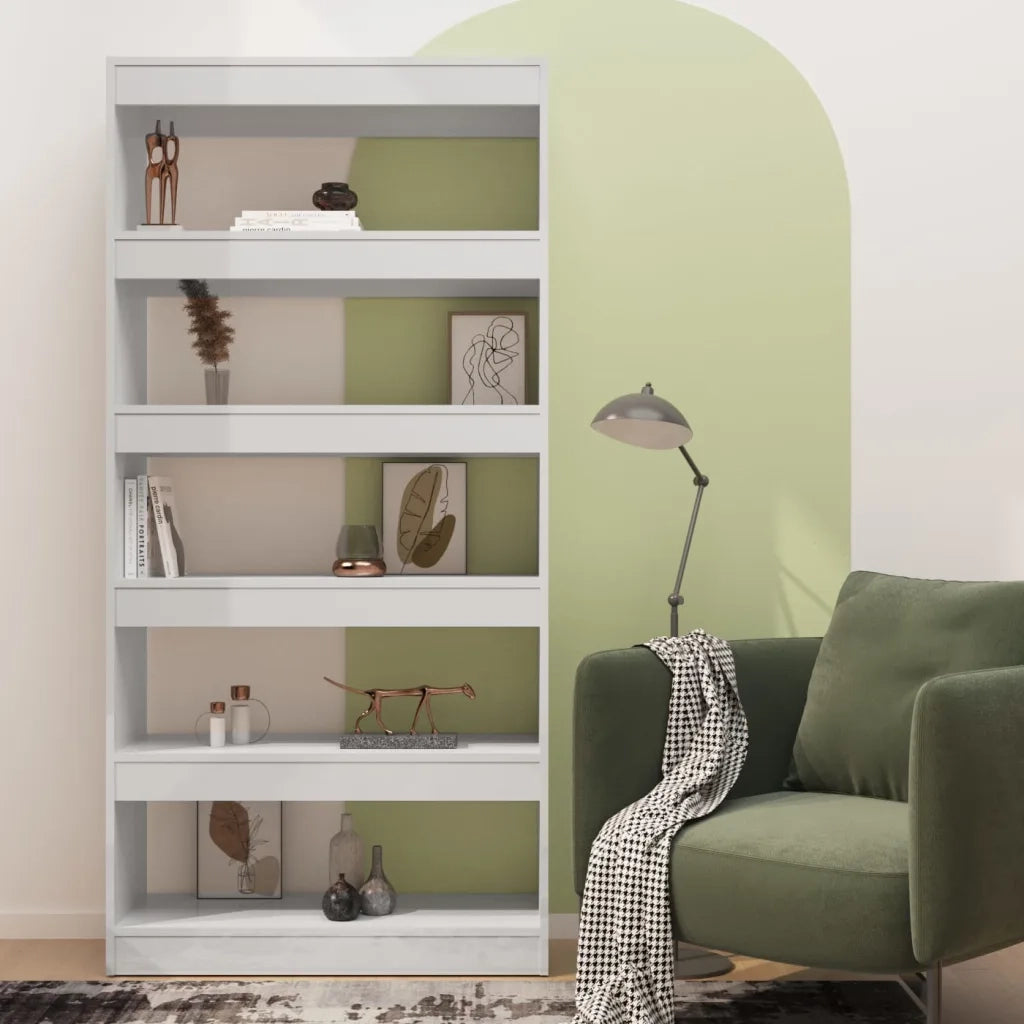 Libreria/Divisorio Bianco Lucido 80x30x166 cm in Truciolato 811724