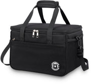 Tas portatile per picnic 16L, con doppia maniglia e rivestimento isolante PEVA, impermeabile e ripiegabile, con doppio manico, in nero.