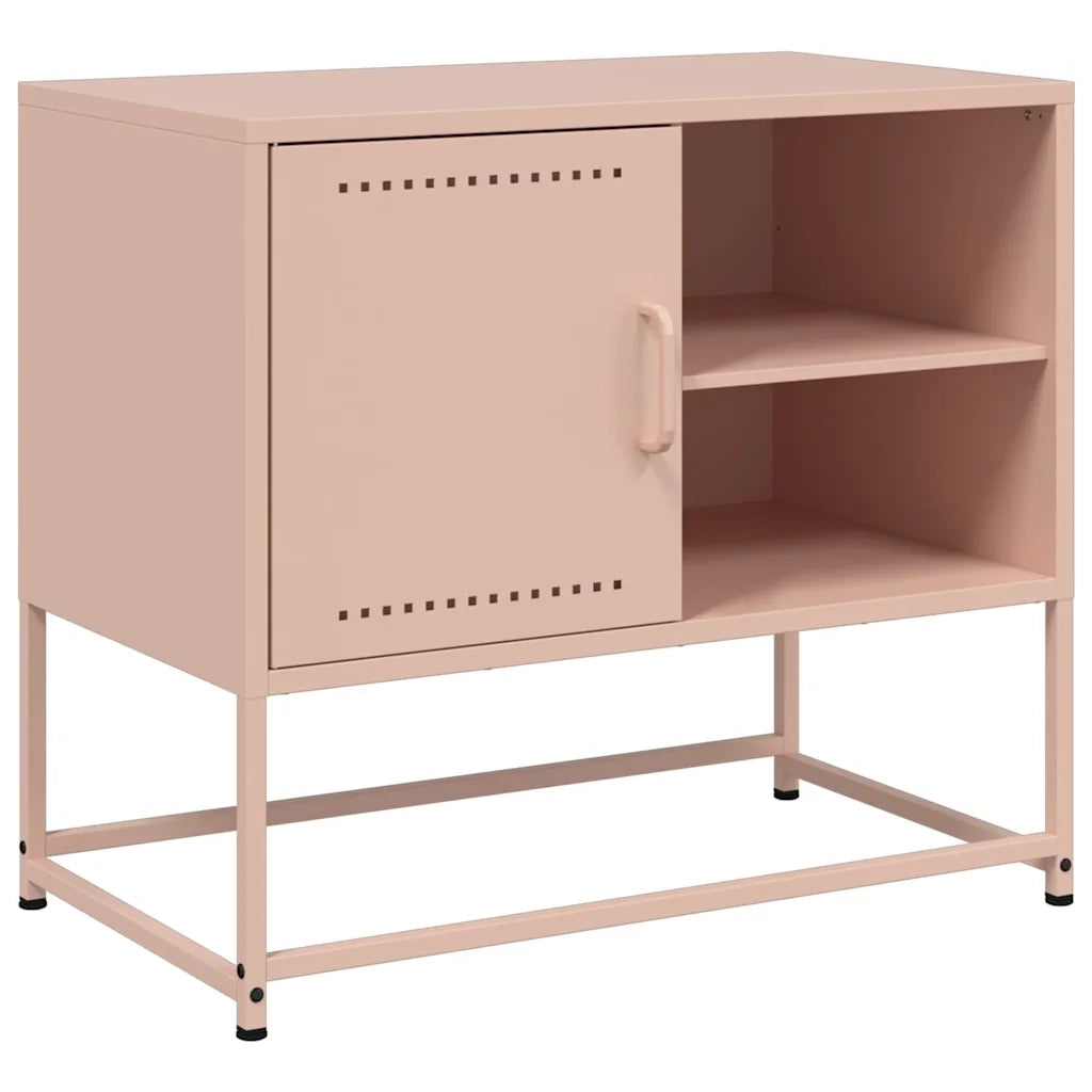 Mobile TV-Credenza per TV-Console TV Rosa 68x39x60,5 cm in Acciaio 492221