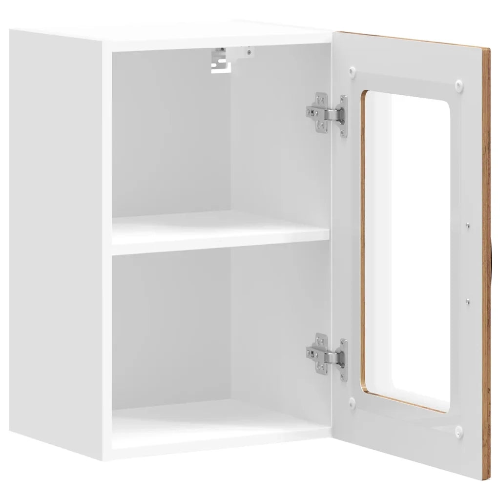 Pensile da Cucina con Porta in Vetro Kalmar Legno Vecchio