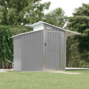 Capanno da Giardino Grigio 270x130x208,5 cm Acciaio Zincato 316243
