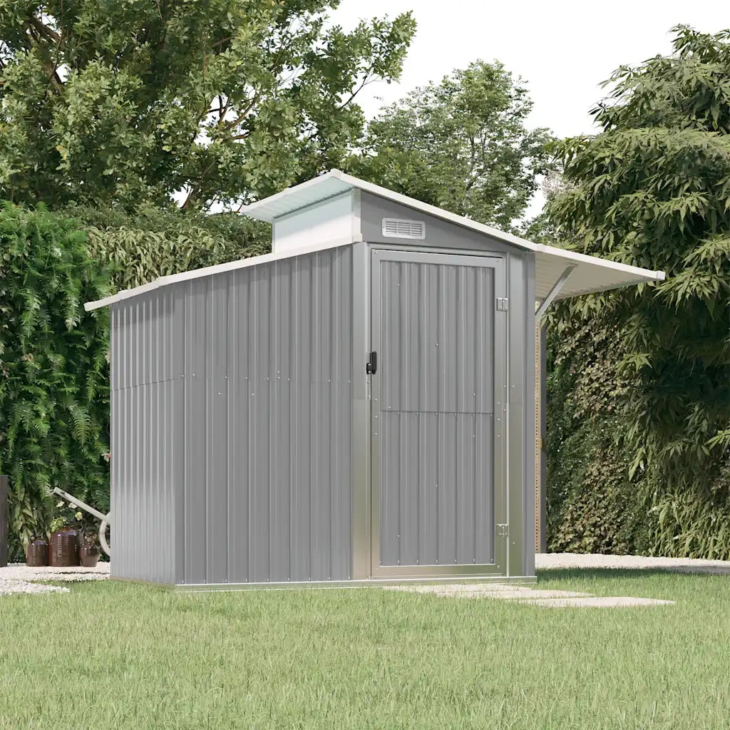 Capanno da Giardino Grigio 270x130x208,5 cm Acciaio Zincato 316243