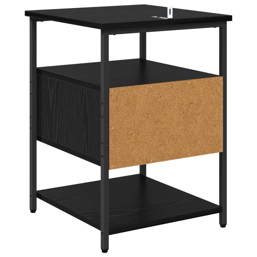 Armadio da Notte con cassetto 2 pcs Rovere Nero 40 x 42 x 56 cm 881879